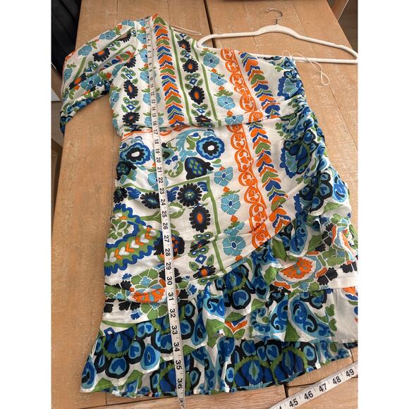 Mango ASYMMETRICAL PLEATED DRESS 100 % cotton excellent condition Sz 10 - Picture 11 of 13